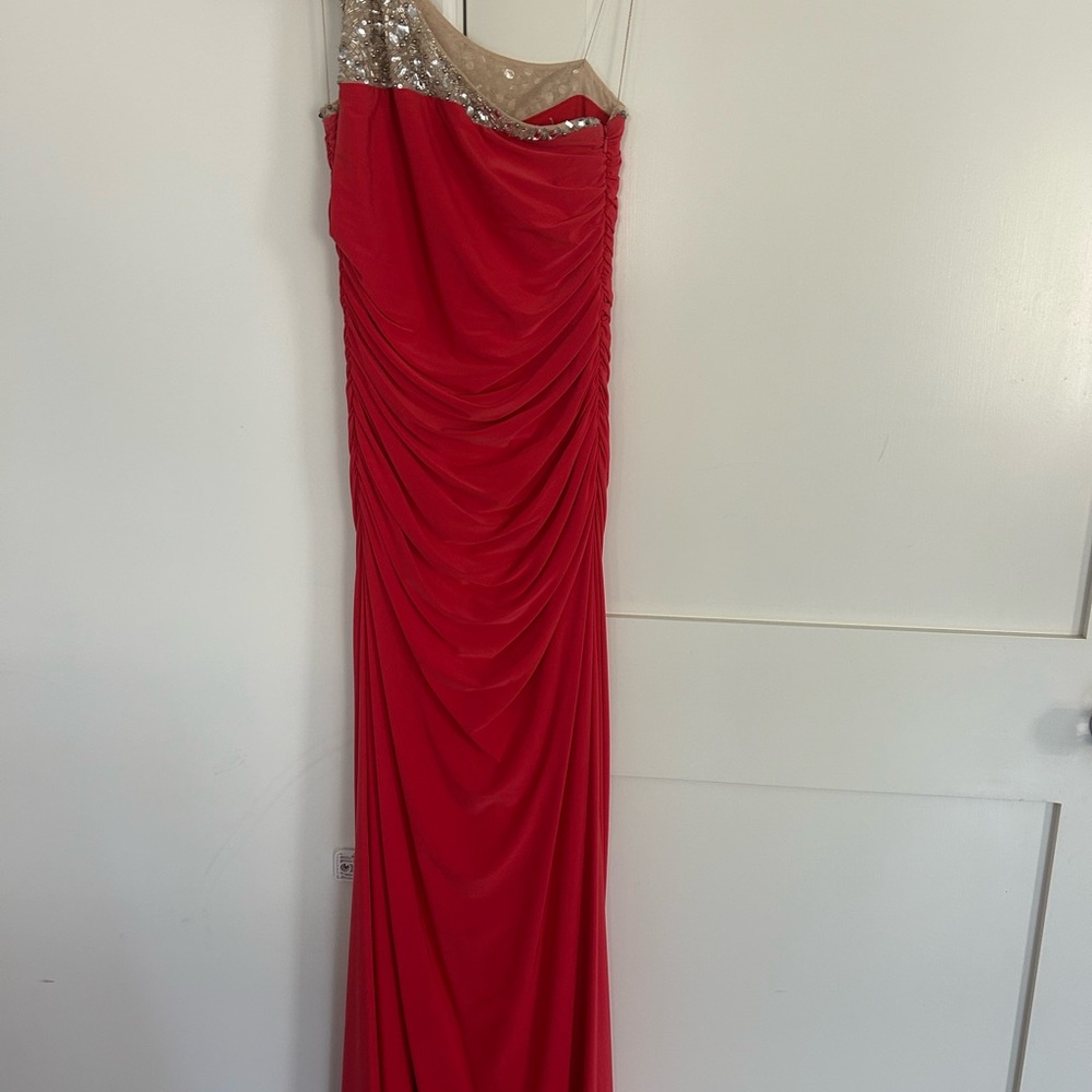 Elegant Coral Evening Gown